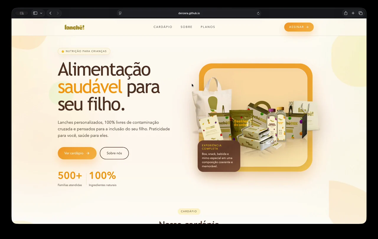 Interface do projeto Lanchê
